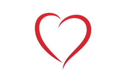 Love heart red symbol logo  or icon template v7