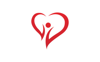Miłość serce czerwony symbol logo lub szablon ikony v3