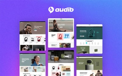 Ap Audib — motyw Shopify z głośnikami audio Gears