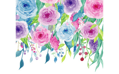 Aquarell-Clipart-violette Sammlungs-Illustration