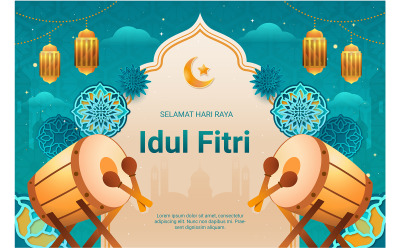 Bakgrund Eid Al-Fitri firande Illustration