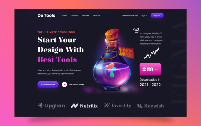 Design Tool Hero Section Ui Element