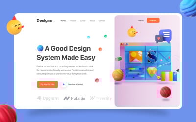 电商网站英雄版块