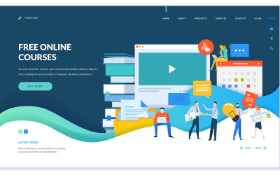 Ontwerpsjabloon voor webpagina&amp;#39;s voor onderwijs V2 illustratie
