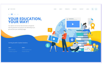 Ontwerpsjabloon voor webpagina&amp;#39;s voor onderwijs V4 illustratie