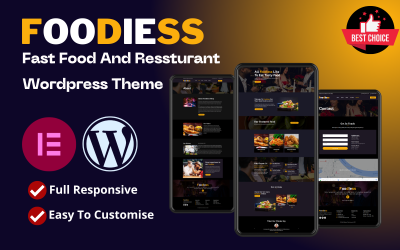 Полнофункциональная адаптивная тема Wordpress для фаст-фуда и ресторанов Foodiess