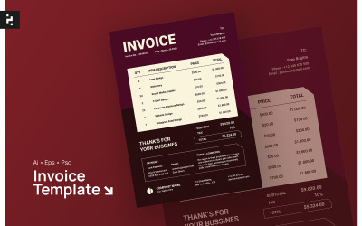Red Simple Invoice Template