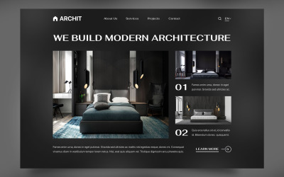 Section Héros du site Web d&amp;#39;architecture
