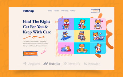 Sekce hrdinů webu Petshop