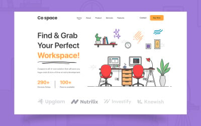 Sekce hrdinů webu pracovního prostoru