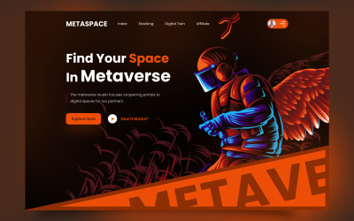 Sezione eroe del sito Web Metaverse