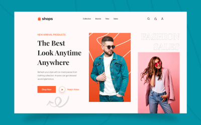 Sezione Hero del sito web di moda 01