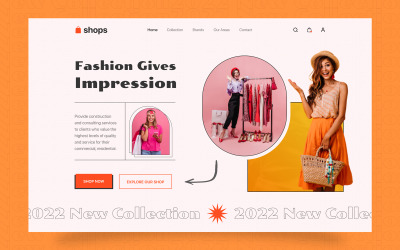 Sezione Hero del sito web di moda 03