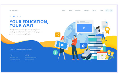 Web Page Design Template For Education V4 Illustration