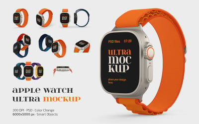 Apple Watch Ultra Mockup-Set