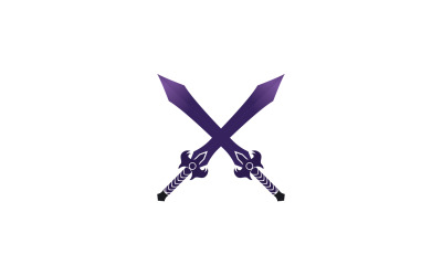 Coleção de itens de espada no design vetorial do jogo v18