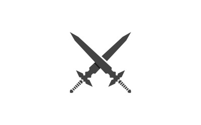 Colección de elementos de espada en diseño de vector de juego v12
