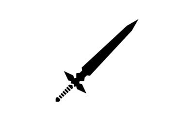 Colección de elementos de espada en diseño de vector de juego v7
