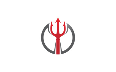 Elemento de design de logotipo de vetor trisula de espada e tridente mágico v10