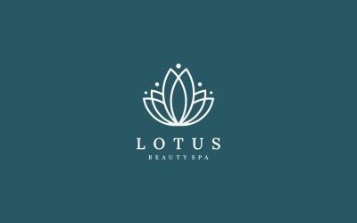 Modello di logo di Lotus Line Art