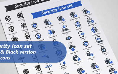 Modello di set di icone di sicurezza
