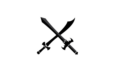 Sbírka předmětů meče v herním vektorovém designu v20
