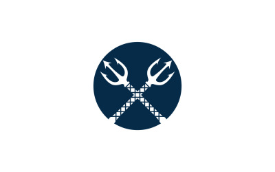 Sword and Magic trident trisula vector logo design element v11
