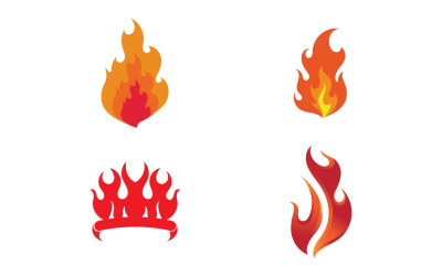 Fire Burn flamme chaude logo vector element design v10