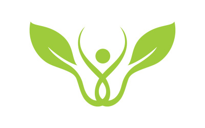 Folha de chá de árvore verde de folha ecológica e logotipo de folha de natureza v10