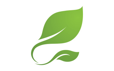 Hoja de té de árbol verde de hoja ecológica y logotipo de hoja de naturaleza v11