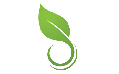 Hoja de té de árbol verde de hoja ecológica y logotipo de hoja de naturaleza v21