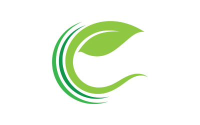 Hoja de té de árbol verde de hoja ecológica y logotipo de hoja de naturaleza v7