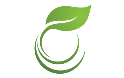 Hoja de té de árbol verde de hoja ecológica y logotipo de hoja de naturaleza v8