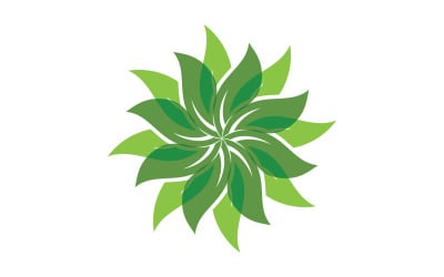 Eco leaf green tree tea leaf and nature leaf logo v35