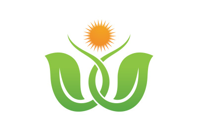 Eco leaf green tree tea leaf and nature leaf logo v42