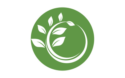 Hoja de té de árbol verde de hoja ecológica y logotipo de hoja de naturaleza v33