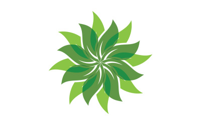 Hoja de té de árbol verde de hoja ecológica y logotipo de hoja de naturaleza v35