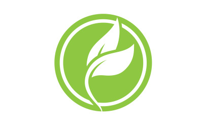 Hoja de té de árbol verde de hoja ecológica y logotipo de hoja de naturaleza v40