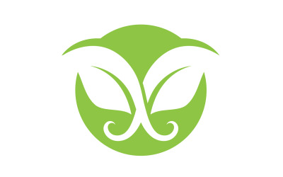 Hoja de té de árbol verde de hoja ecológica y logotipo de hoja de naturaleza v44