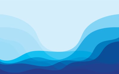 Blue wave water background design vector v1