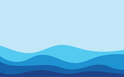 Blue wave water background design vector v22