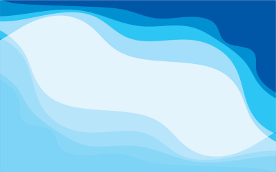 Blue wave water background design vector v3