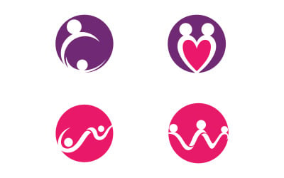 Topluluk grubu ve aile bakımı veya evlat edinme logo vektörü v3