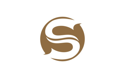 S lettera icona logo disegno vettoriale v19