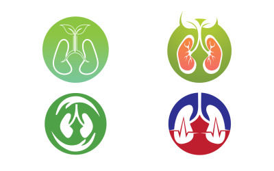 Salud pulmones logotipo y símbolo vector v26
