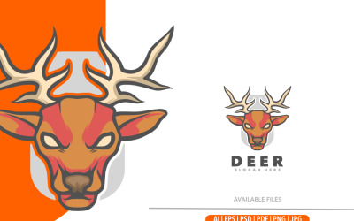 Deer head vector logo template