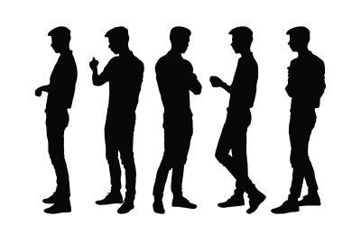 Modèle masculin acteur silhouette set vector