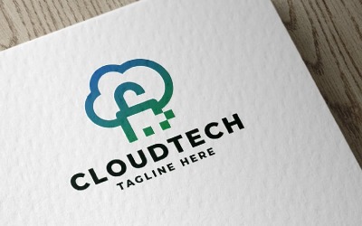 Plantilla de logotipo Cloud Tech Pro