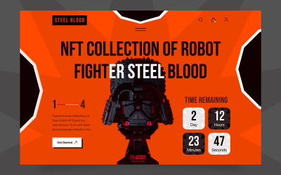Шаблон пользовательского интерфейса раздела героя веб-сайта NFT 05