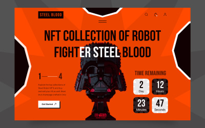 Šablona uživatelského rozhraní sekce hrdiny webu NFT 05